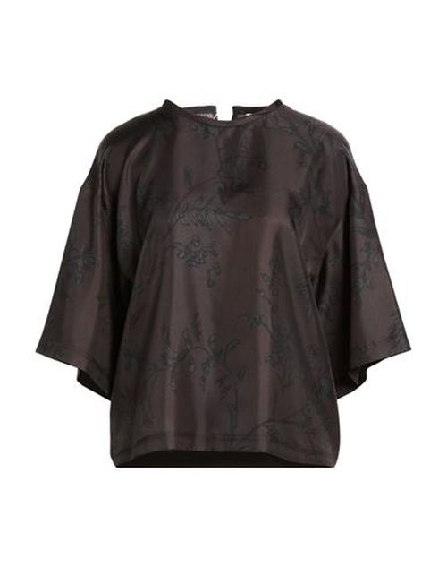 Woman Top Dark brown Size 8 Silk