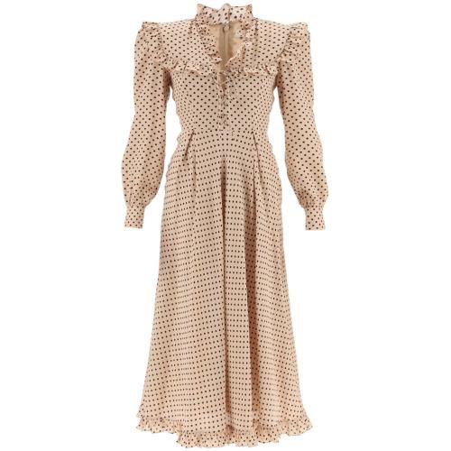 Polka-dot midi dress - Neutrals