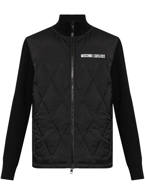 Logo-embroidered jacket - Black