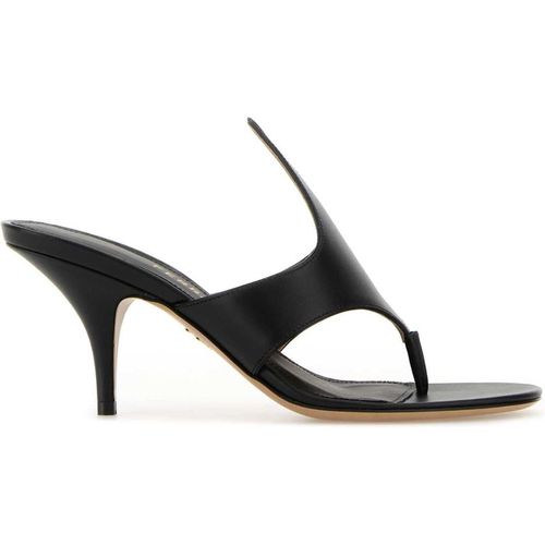 Salvatore Ferragamo Black Leather Lyrai Thong Mule