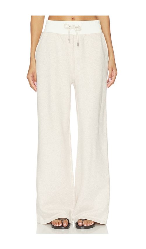& Reckless Josefina Wide Leg Jogger in Beige. - S also in XS, M