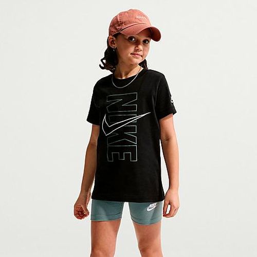 Big Kids Sportswear Block Graphic T-Shirt in Black 