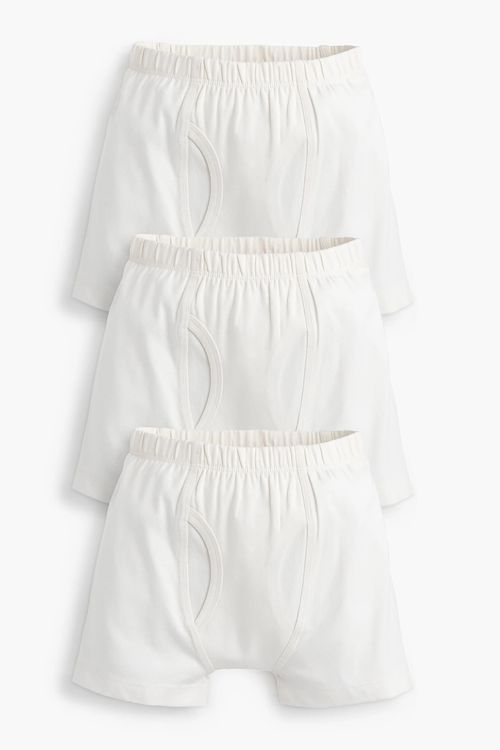 3Pack Boy's Boxer Briefs In White | Kids | : 10-12 | Boy- Monica + Andy Organic Kids Clothing
