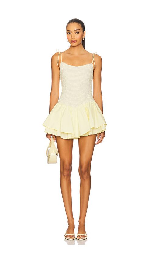 MAJORELLE Keke Mini Dress in Yellow.  XS. Also in