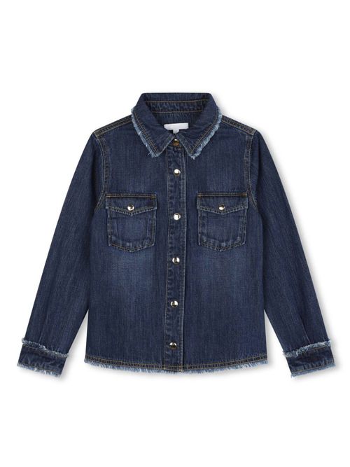 Frayed-detail denim shirt - Blue