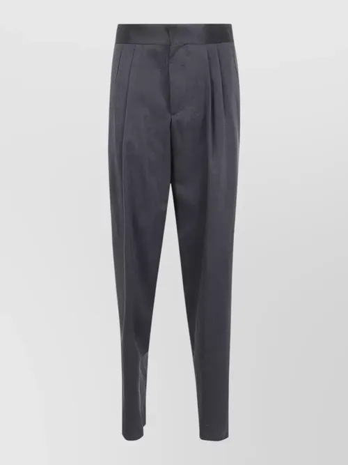 Giorgio Armani - pleated chino trousers satin waistband