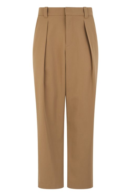 A. p.c. Loose-Fit Pleated High-Waist Cotton-Blend Trousers