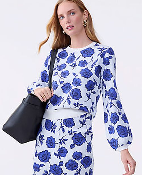 Ann Taylor Petite Floral Raglan Sweater