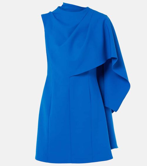 Caped wool-blend minidress