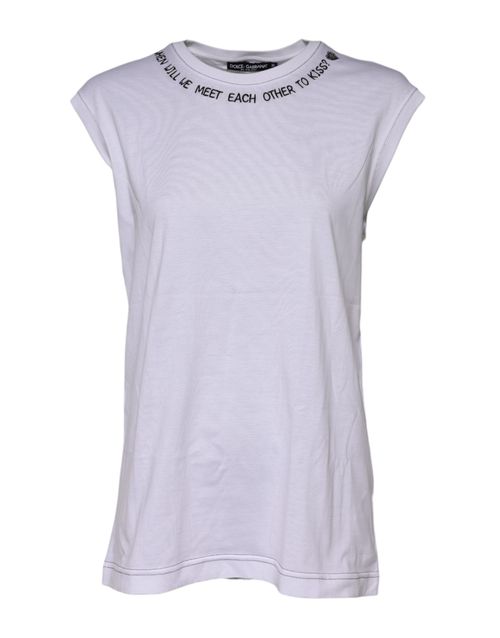 Logo-Printed Cotton Tank Top — White