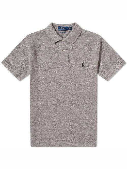 Logo-embroidered polo shirt - Grey