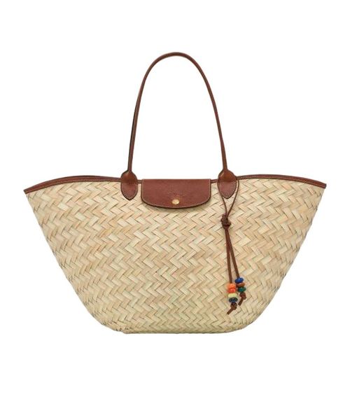 Large Le Panier Pliage raffia tote bag