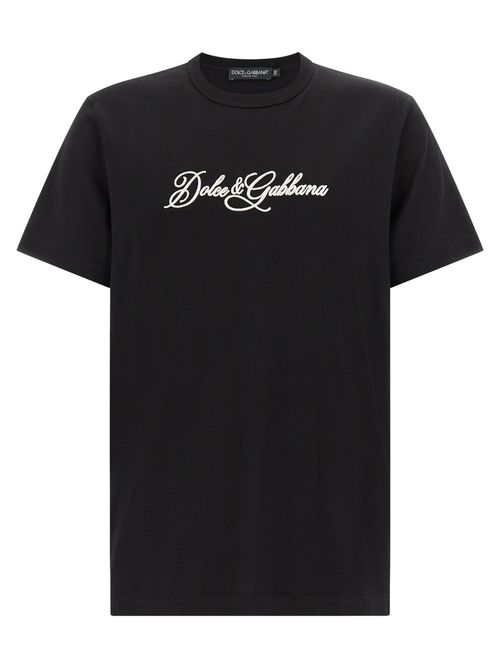 Logo-Embroidered Cotton T-Shirt — Black
