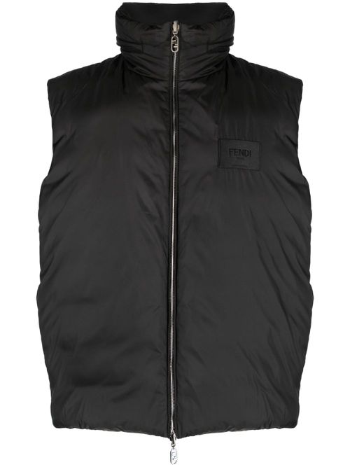 Black Reversible Padded Gilet - Men's - Polyester