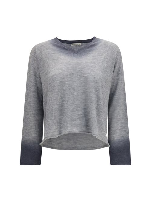 Hand-Dyed Cashmere Sweater — Gray