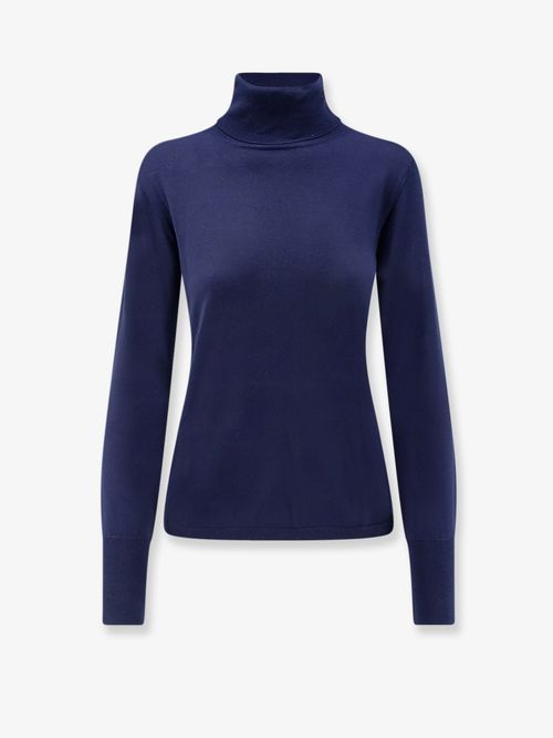 Virgin Wool Turtleneck Sweater — Blue