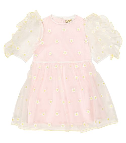 Stella McCartney Kids Ruffle-trimmed embroidered dress