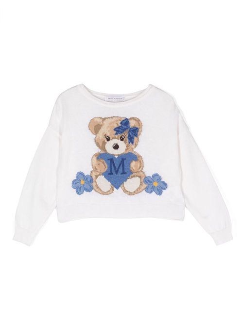 Bear intarsia-knit jumper - White