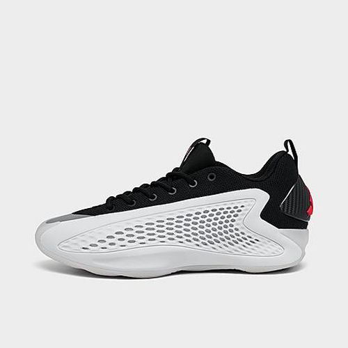 Big Kids Anthony Edwards 1 Low Basketball Shoes in White/Black 