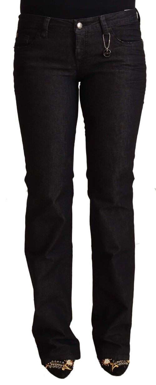 Cotton-Lycra Low-Waist Skinny Jeans — Black