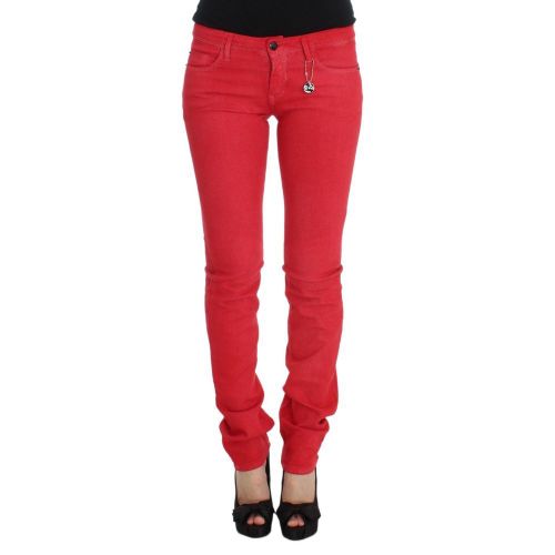 Cotton Skinny Jeans — Red