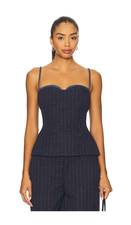Simkhai top corsé jennings en color azul marino 8 también , 2