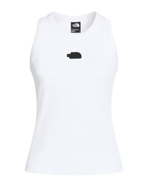 Woman Tank top White Size L Cotton, Elastane