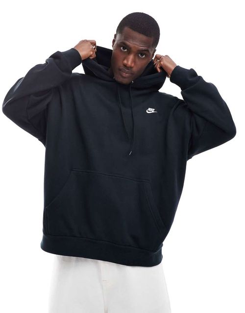Club french terry oversized hoodie in black