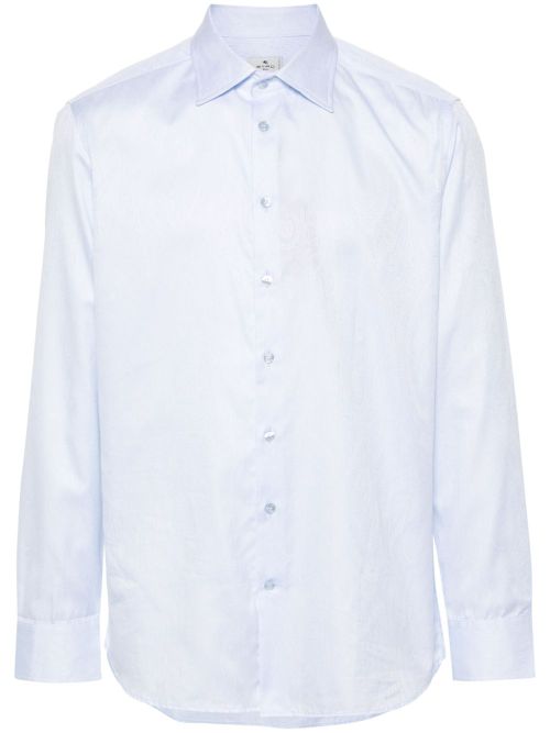 Paisley-pattern cotton shirt - Blue