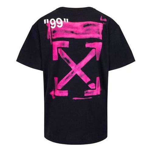 Men's Arrow Pattern Short Sleeve Loose Fit Black T-Shirt
