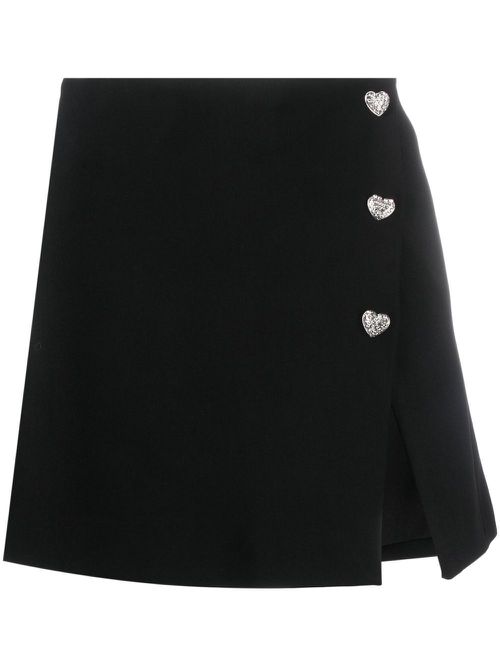 Crystal-embellished A-line miniskirt - Black