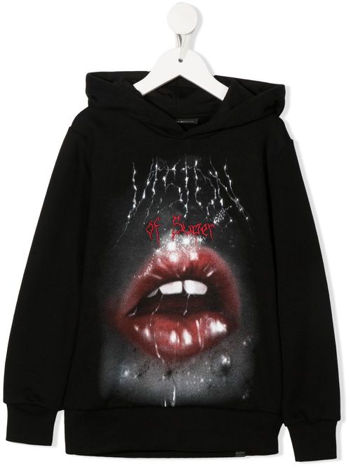 Graphic-print hoodie - Black