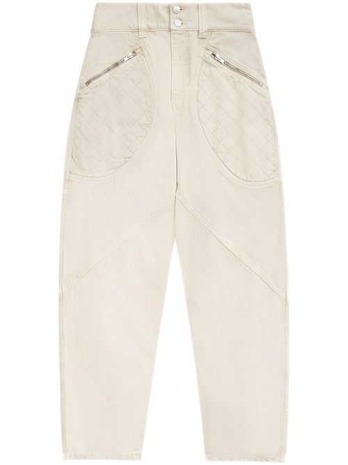 Quilted cotton jeans - Neutrals