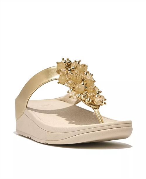 Women's Fino Bauble Bead Toe Post Sandals In Platino