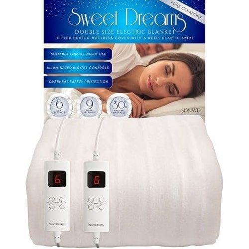 Sweet Dreams Electric Blanket Double Bed Machine Washable Elasticated Skirt - Overheat Protection