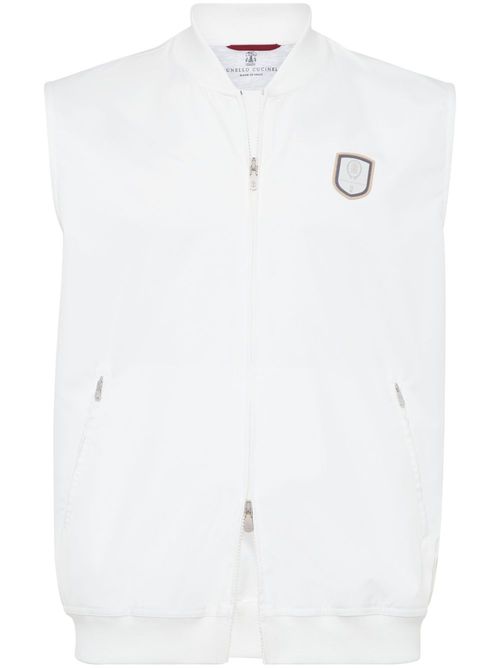 Tennis badge stripe sweatshirt - White