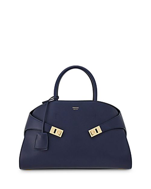 Hug Top Handle Medium Leather Handbag