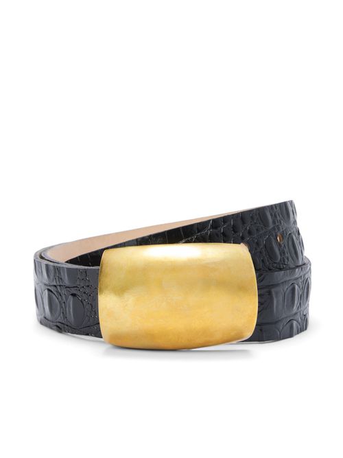 Milou Belt In Black Croc Embossed
