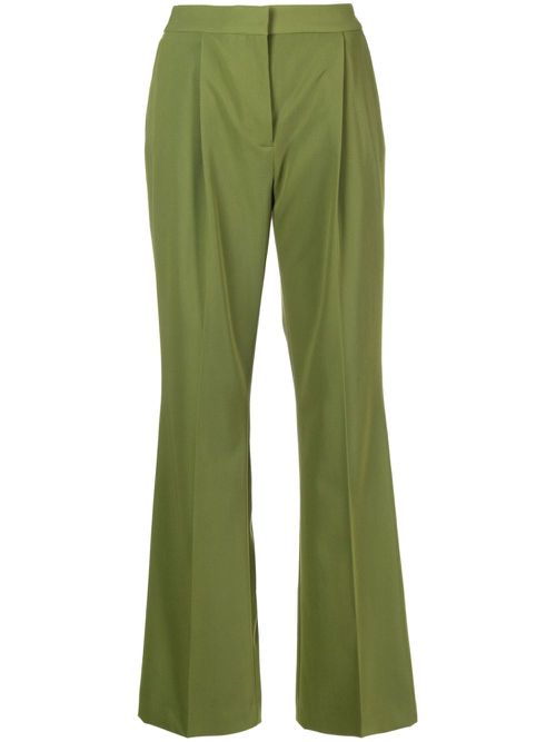 Pleated-edge tailored trousers - Green