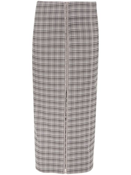 Palmer checked midi skirt - Grey