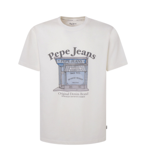 Pepe Jeans for man. PM509638 Aggo T-shirt white (S), Casual, Short sleeve, Organic Cotton, Sustainable