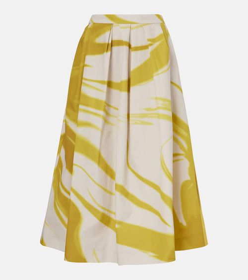 Printed cotton midi skirt