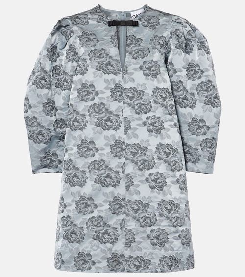 Floral jacquard minidress