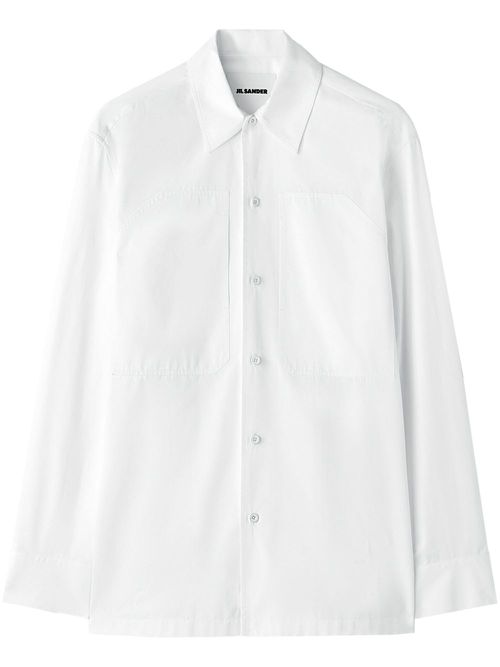 Patch pockets cotton shirt - White