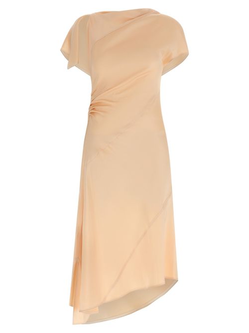 Pink Asymmetric Twist Dress