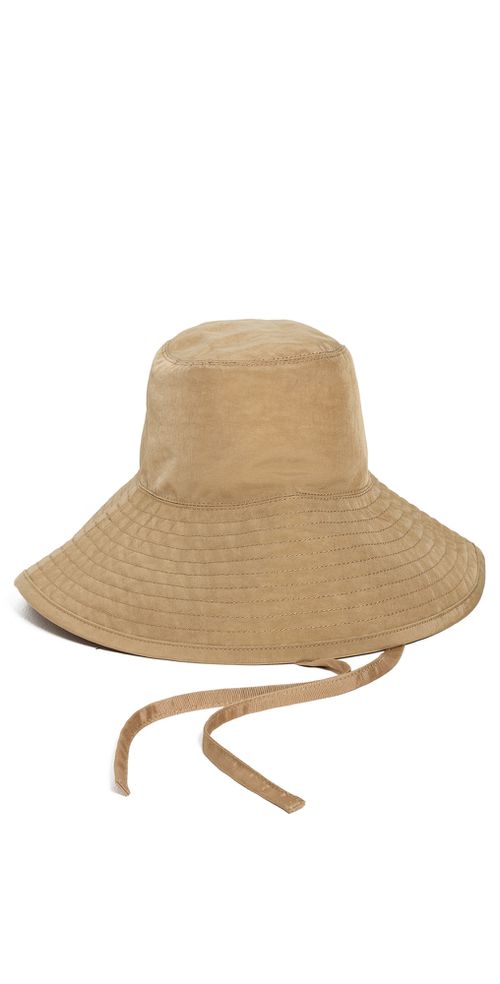 Loeffler Randall Hannah Washed Nylon Bucket Hat Parchment Washed Nylon One Size