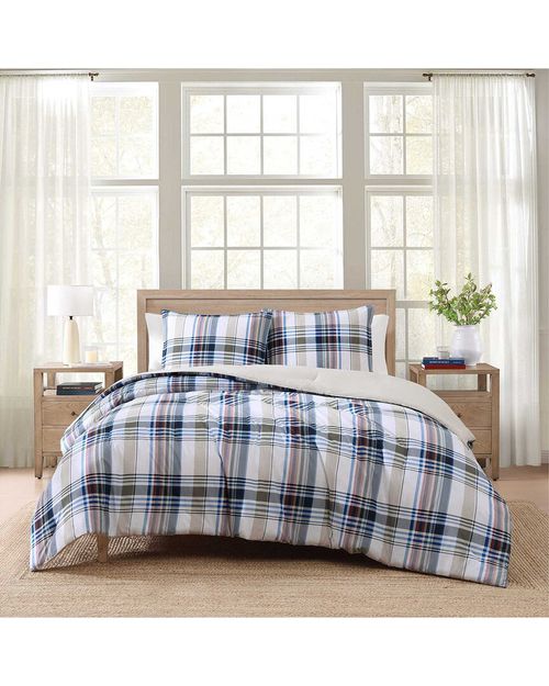 Tommy Hilfiger 180 Thread Count Waterbury Plaid Cotton Duvet Set