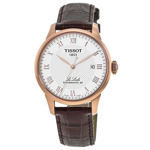 Le Locle Powermatic 80 Silver Dial Brown Leather Strap Men's Watch T006.407.36.033.00