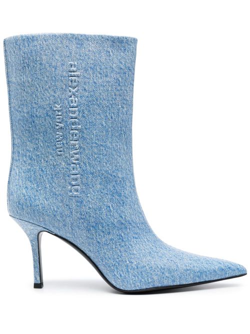 Delphine 90mm denim boots - Blue