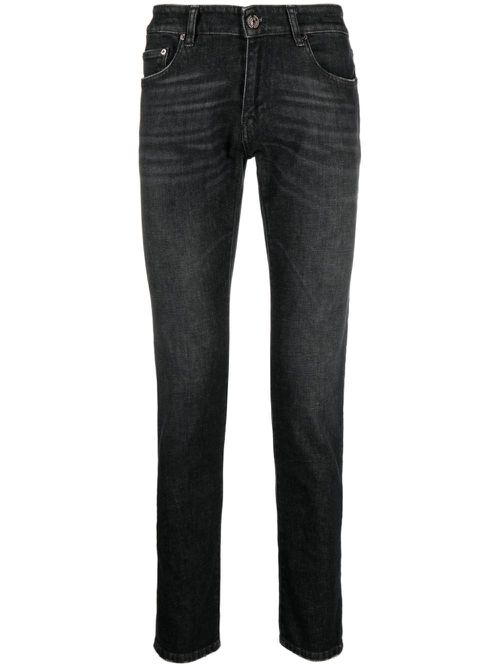 Logo-patch skinny-cut jeans - Black